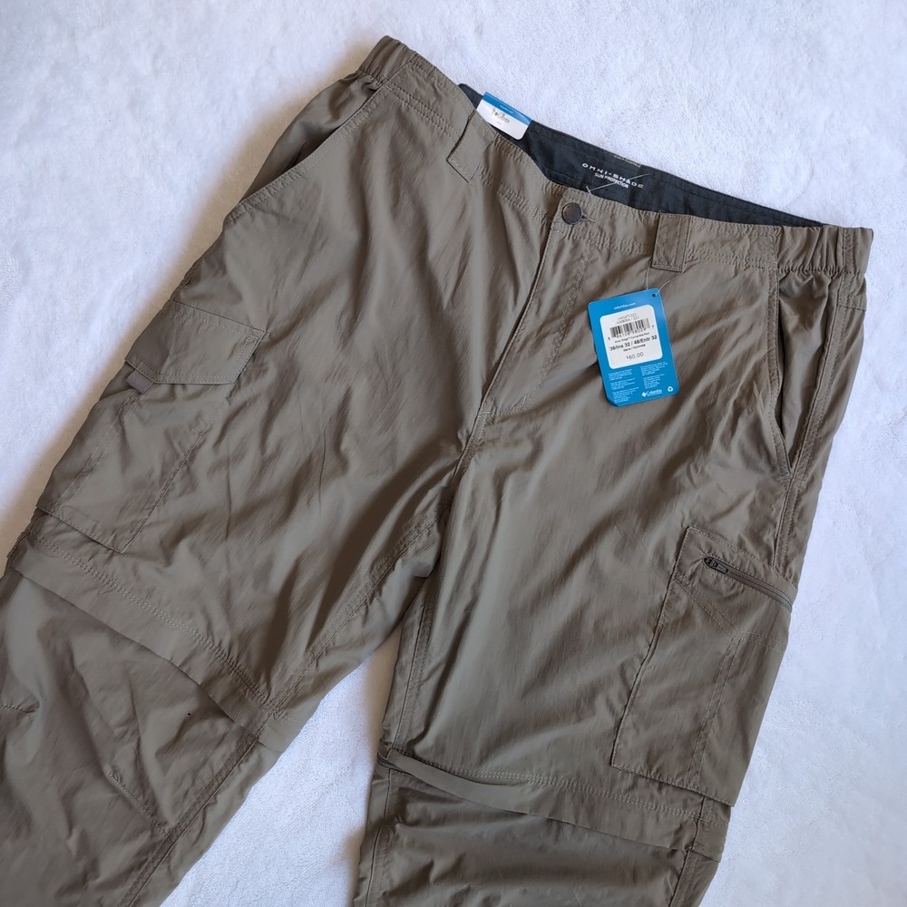Columbia Silver Ridge Convertible Pants Mens 38x32 Cargo Hiking NEW Omni-Shade